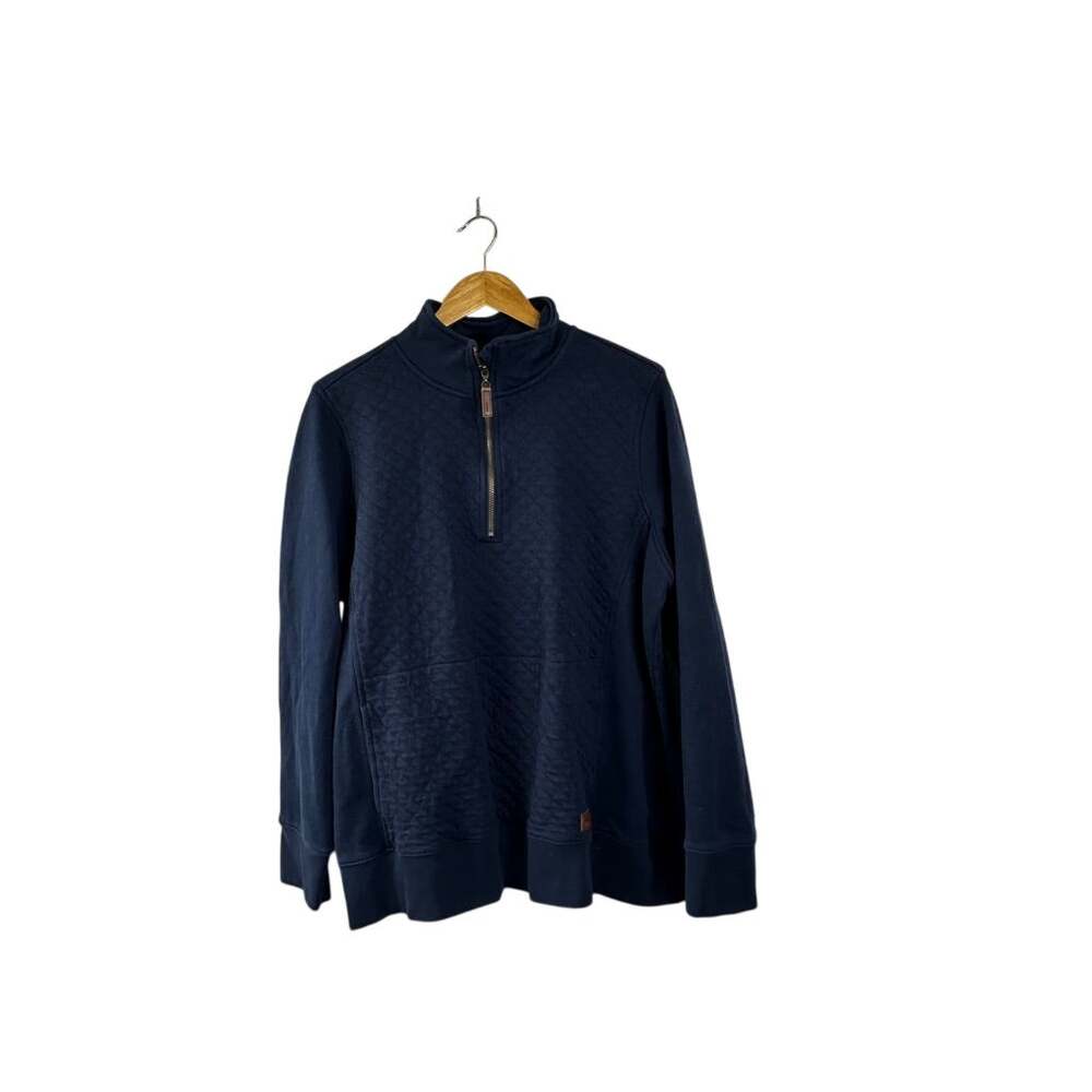 L.L. Bean Navy Blue Women's Quilted Quarter-Zip Pullover Size 1X PLUS